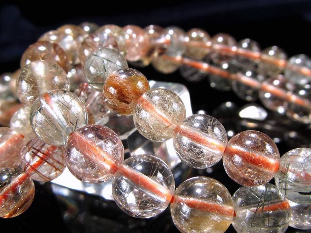 ルチルクォーツ 福禄寿 ブレスレット マルチカラー 金運