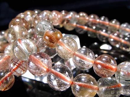 ルチルクォーツ 福禄寿 ブレスレット マルチカラー 金運