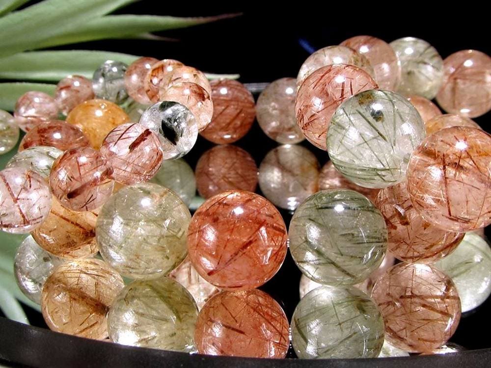 ルチルクォーツ ブレスレット MIXルチル 金紅石入り水晶 ルチレイテッドクォーツ