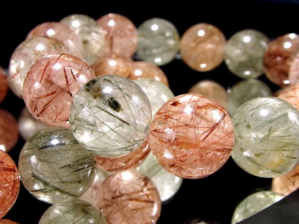 ルチルクォーツ ブレスレット MIXルチル 金紅石入り水晶 ルチレイテッドクォーツ