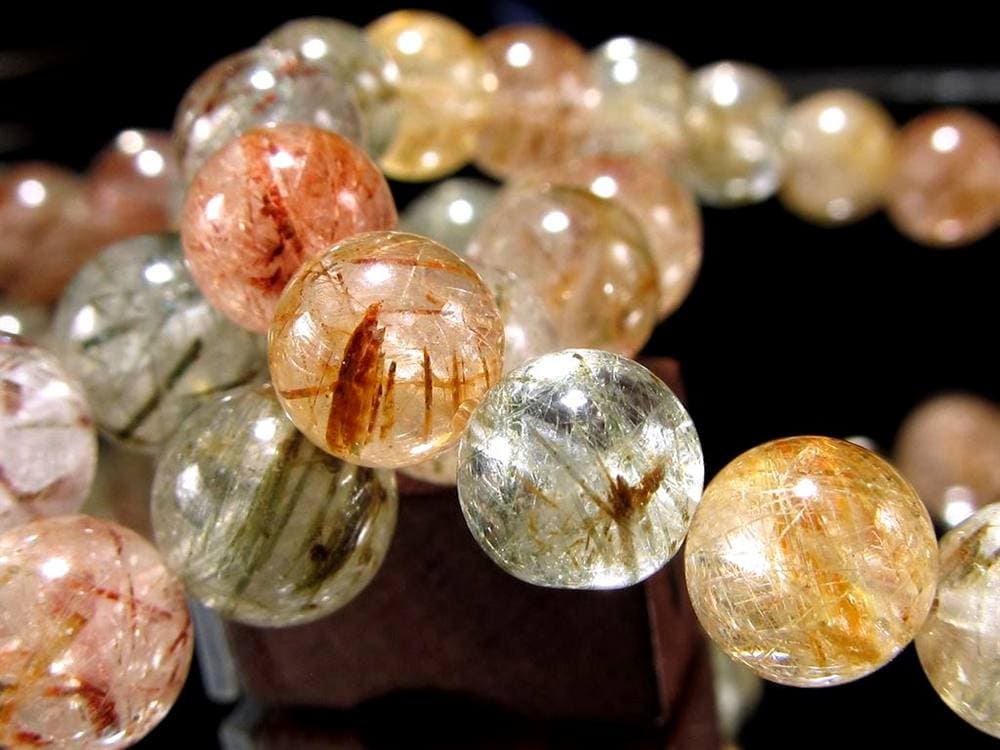 ルチルクォーツ ブレスレット MIXルチル 金紅石入り水晶 ルチレイテッドクォーツ