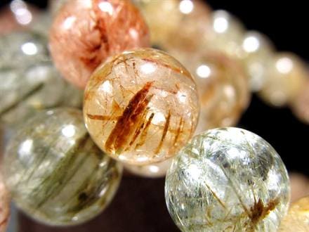ルチルクォーツ ブレスレット MIXルチル 金紅石入り水晶 ルチレイテッドクォーツ