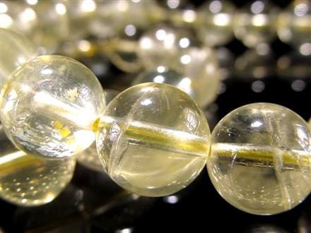 レモンクォーツ 硫黄水晶 ブレスレット アステリズム効果 星彩効果