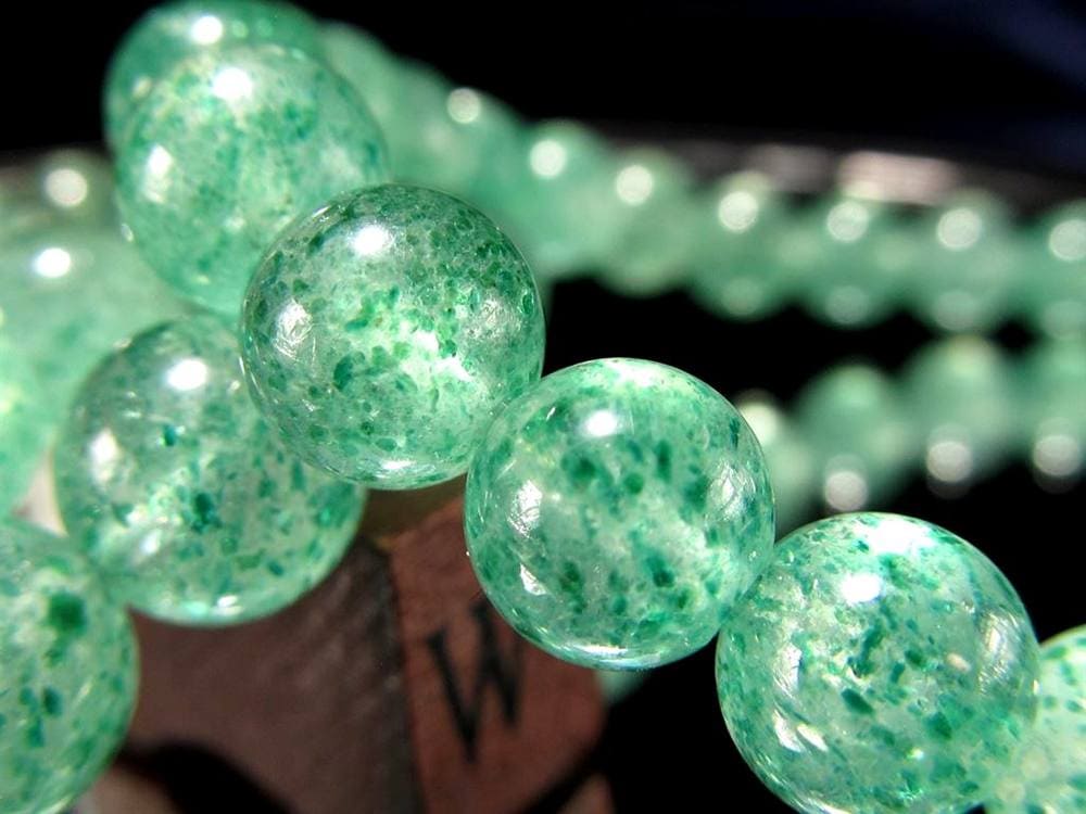 グリーンマイカ フックサイトインクォーツ グリーンモスコバイト 雲母 ブレスレット