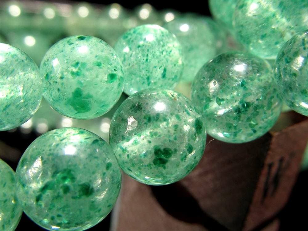 グリーンマイカ フックサイトインクォーツ グリーンモスコバイト 雲母 ブレスレット