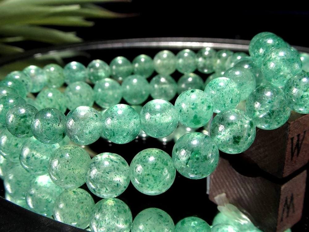 グリーンマイカ フックサイトインクォーツ グリーンモスコバイト 雲母 ブレスレット