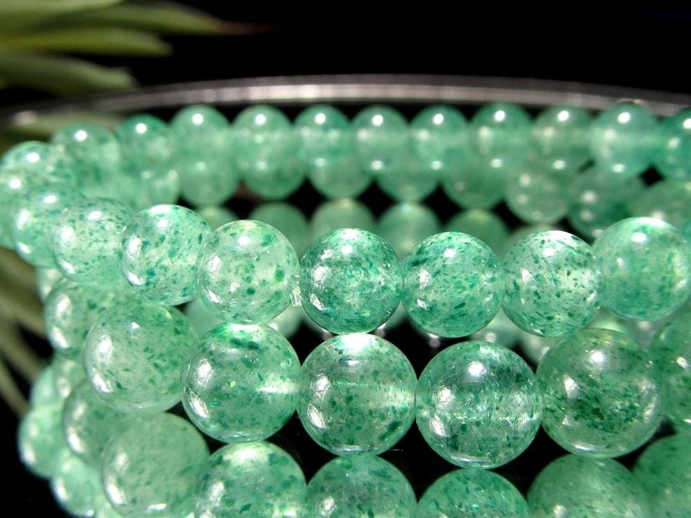 グリーンマイカ フックサイトインクォーツ グリーンモスコバイト 雲母 ブレスレット