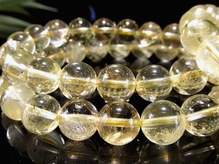 レモンクォーツ 硫黄水晶 ブレスレット アステリズム効果 星彩効果