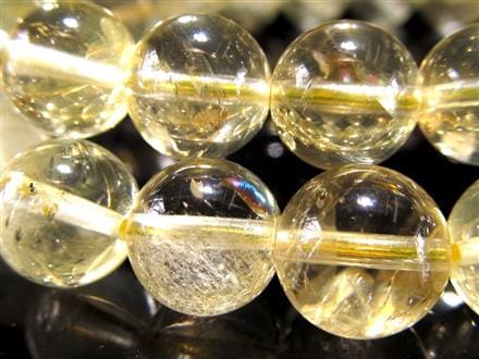 レモンクォーツ 硫黄水晶 ブレスレット アステリズム効果 星彩効果