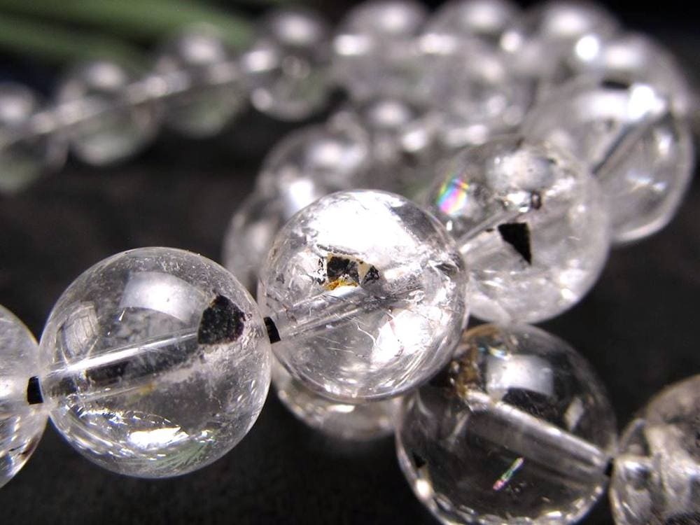 エレスチャルクォーツ 骸骨水晶 ブレスレット 水晶の最終形態 グラファイト