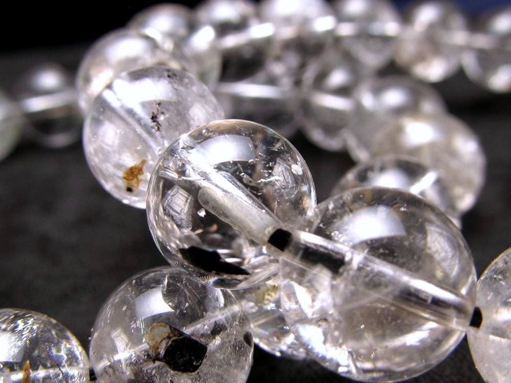 エレスチャルクォーツ 骸骨水晶 ブレスレット 水晶の最終形態 グラファイト