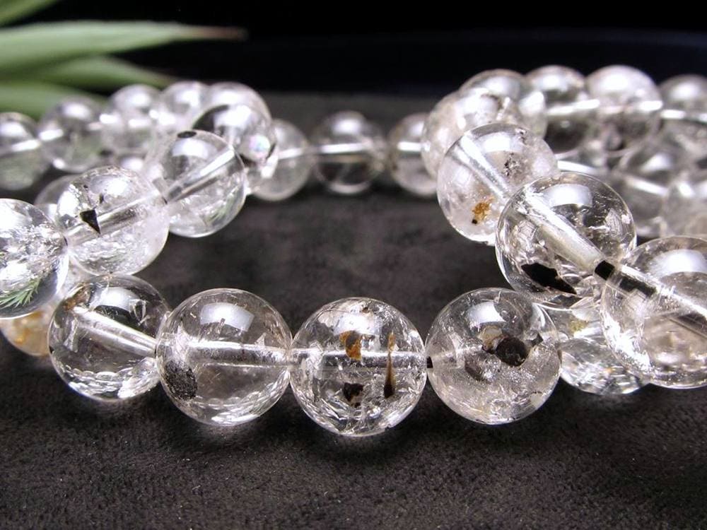 エレスチャルクォーツ 骸骨水晶 ブレスレット 水晶の最終形態 グラファイト