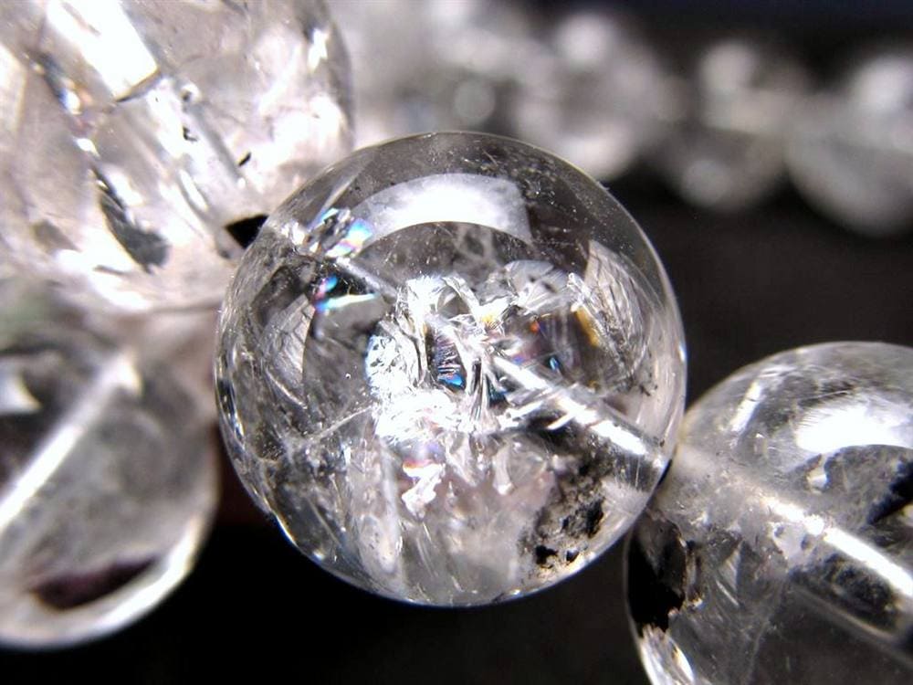 エレスチャルクォーツ 骸骨水晶 ブレスレット 水晶の最終形態 グラファイト