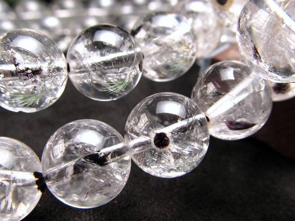 エレスチャルクォーツ 骸骨水晶 ブレスレット 水晶の最終形態 グラファイト