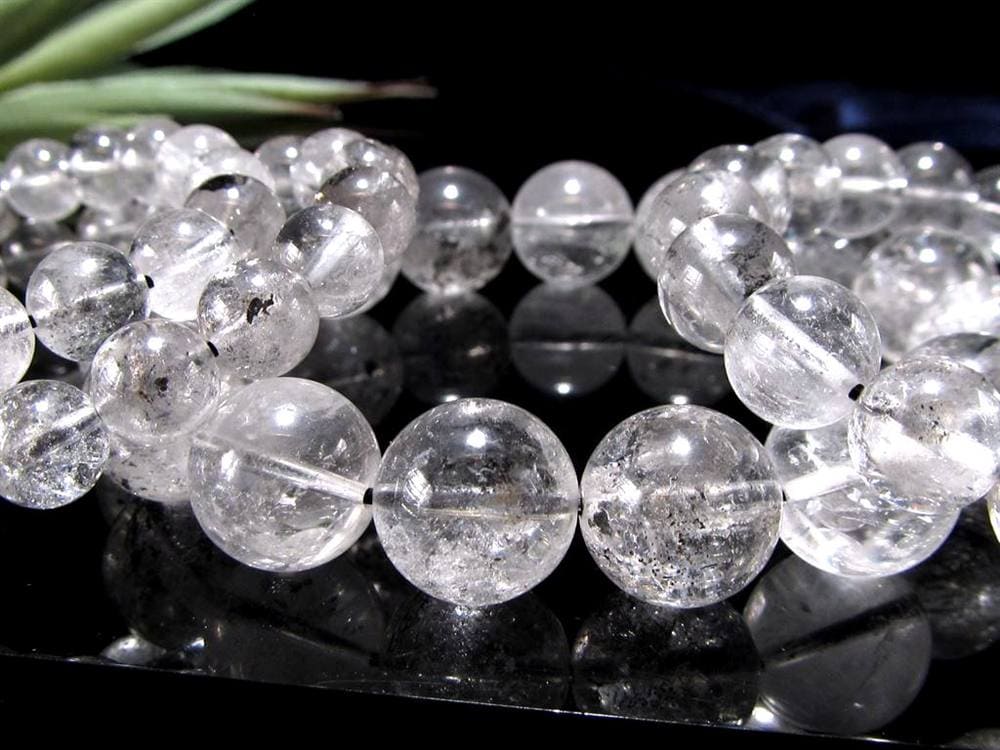 エレスチャルクォーツ 骸骨水晶 ブレスレット 水晶の最終形態 グラファイト
