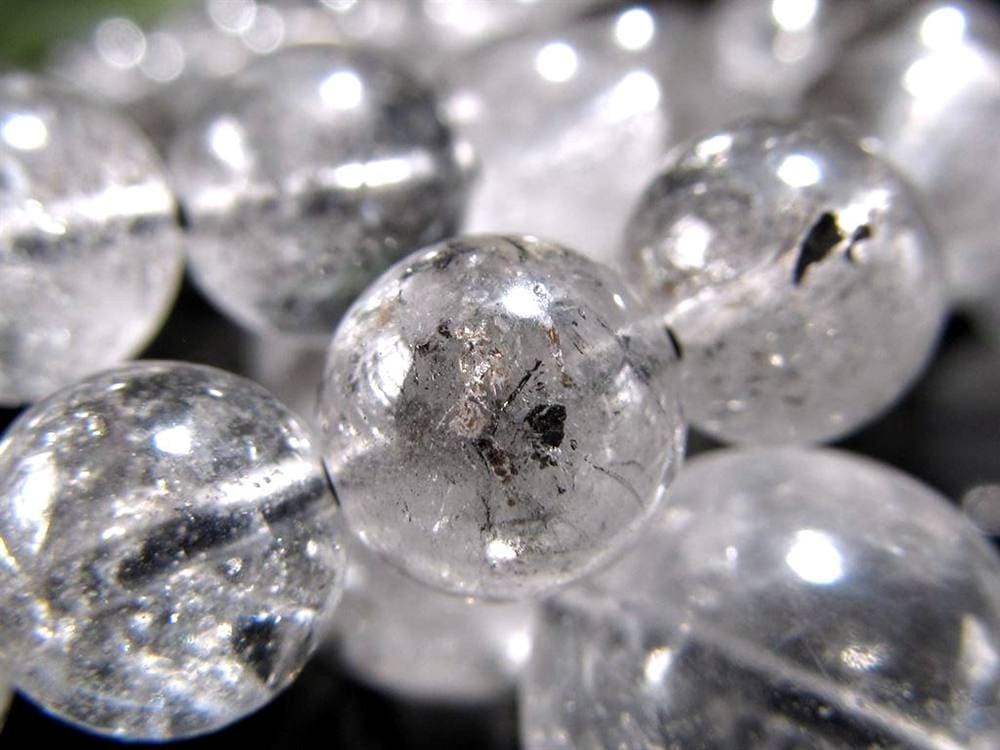 エレスチャルクォーツ 骸骨水晶 ブレスレット 水晶の最終形態 グラファイト