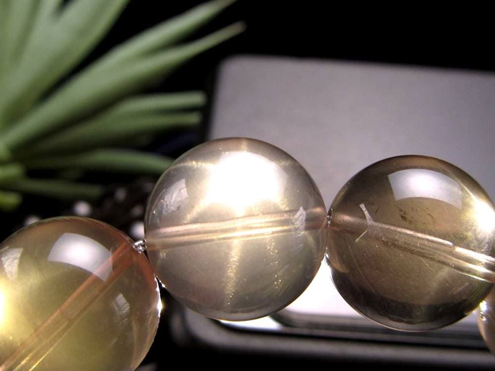 スタースモーキークォーツ スモーキークォーツ ブレスレット 星彩効果 アステリズム効果