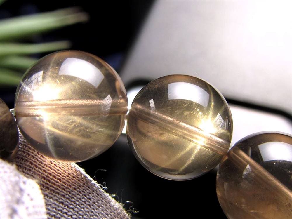 スタースモーキークォーツ スモーキークォーツ ブレスレット 星彩効果 アステリズム効果