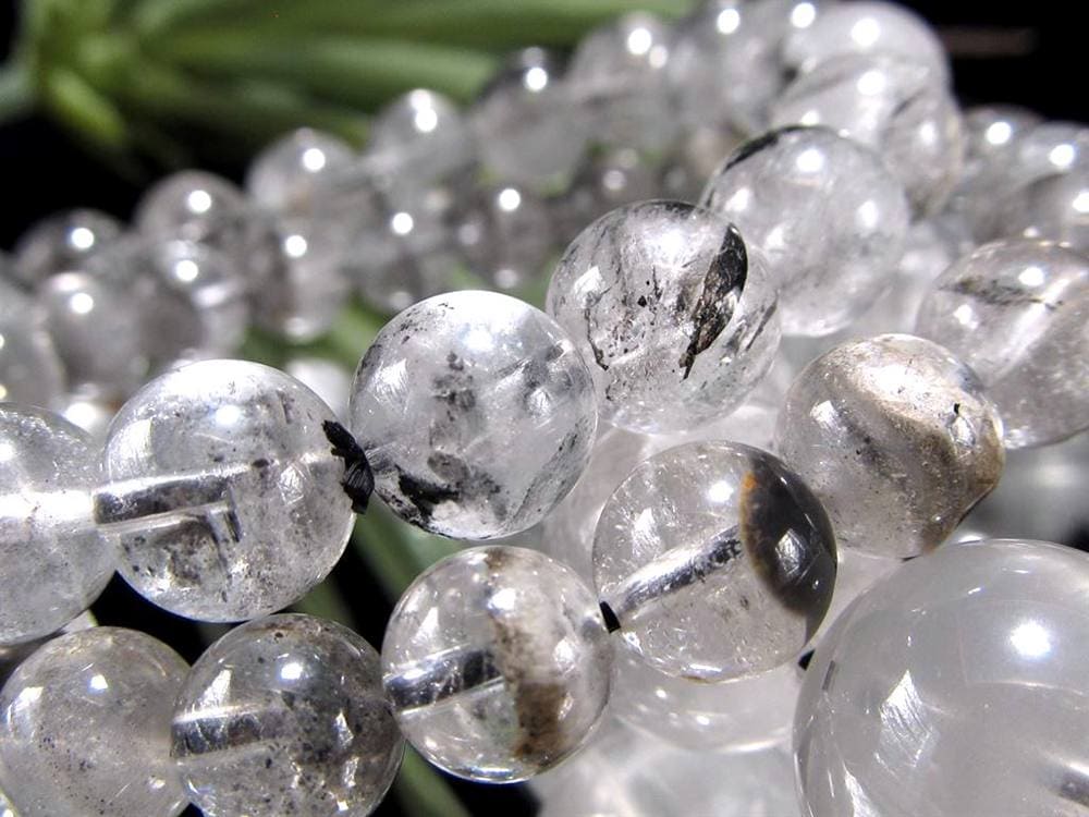 エレスチャルクォーツ 骸骨水晶 ブレスレット 水晶の最終形態 グラファイト