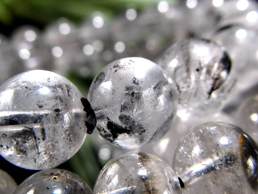 エレスチャルクォーツ 骸骨水晶 ブレスレット 水晶の最終形態 グラファイト