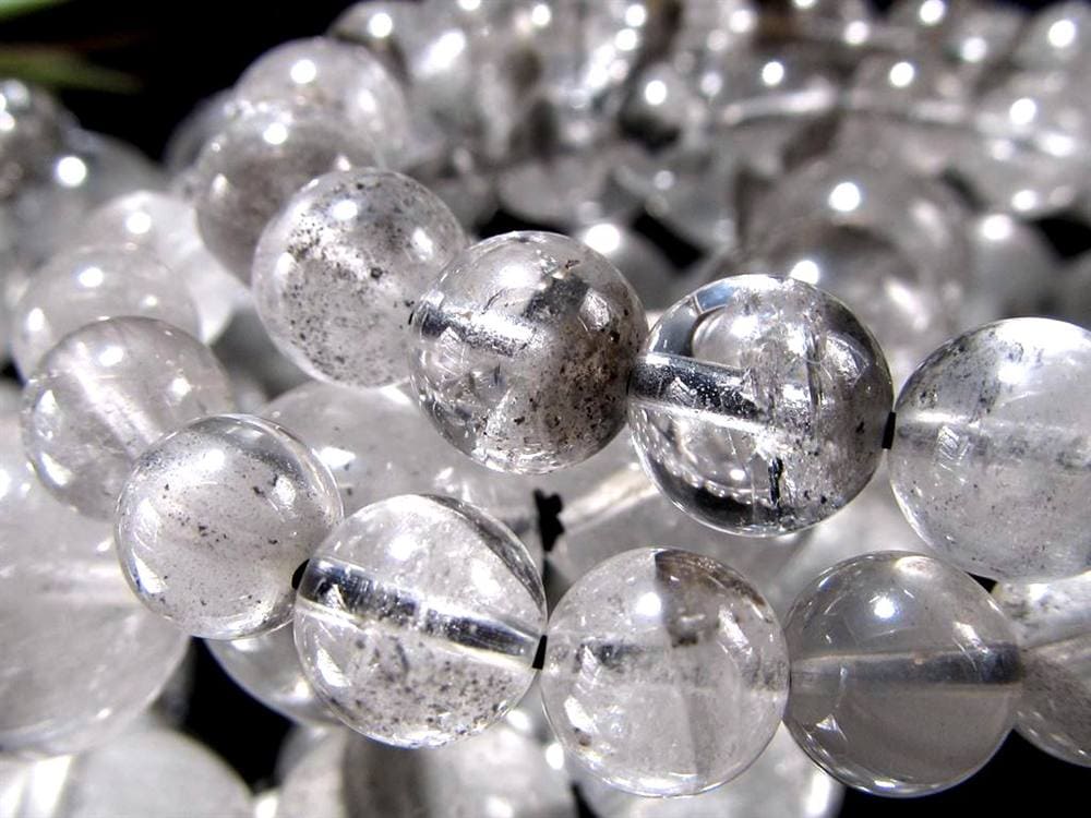 エレスチャルクォーツ 骸骨水晶 ブレスレット 水晶の最終形態 グラファイト