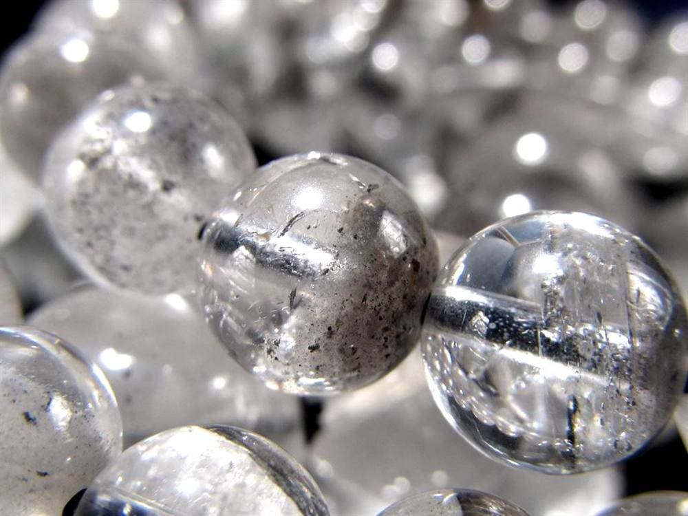 エレスチャルクォーツ 骸骨水晶 ブレスレット 水晶の最終形態 グラファイト