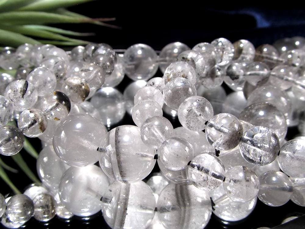 エレスチャルクォーツ 骸骨水晶 ブレスレット 水晶の最終形態 グラファイト