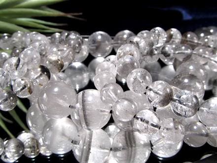 エレスチャルクォーツ 骸骨水晶 ブレスレット 水晶の最終形態 グラファイト