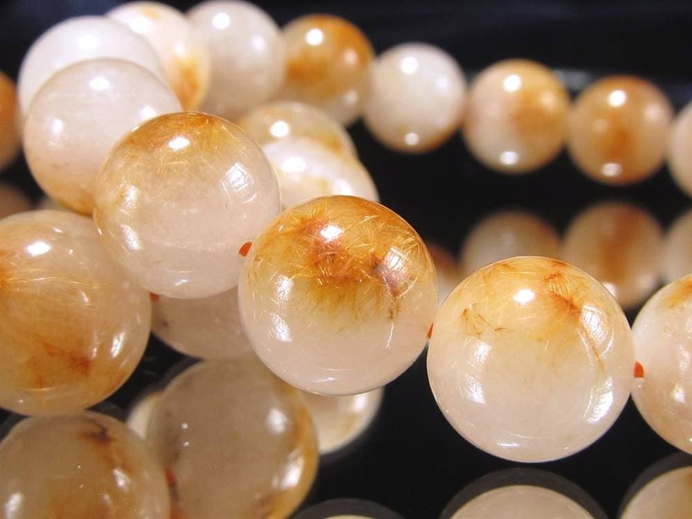 ゴールドルチルクォーツ ブレスレット ルチレイテッドクォーツ 金針水晶 パワーストーン