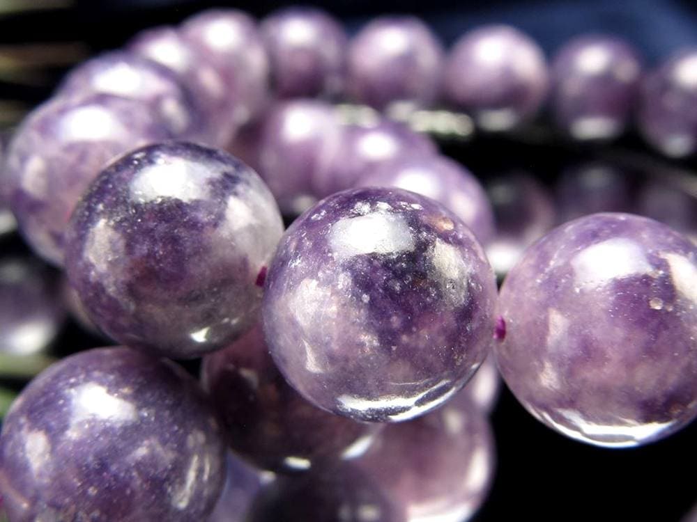 レピドライトシリカ パープルマイカ リシア雲母 ブレスレット レピドライト