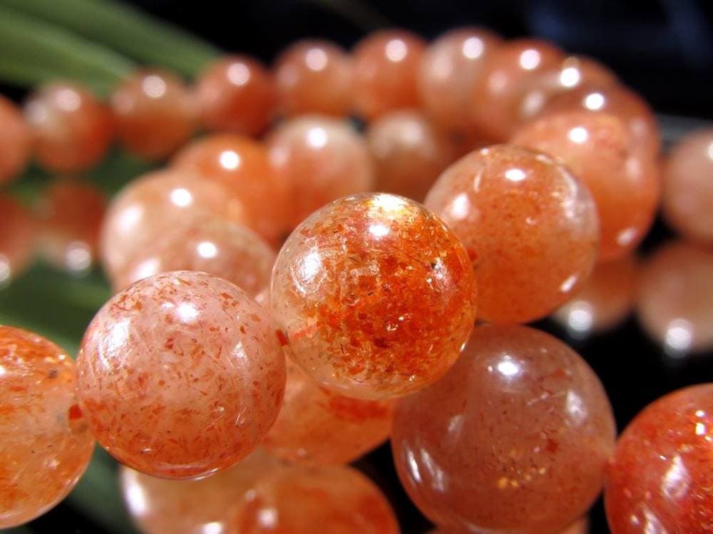 サンストーン 日長石 ブレスレット アベンチュレッセンス フェルドスパー