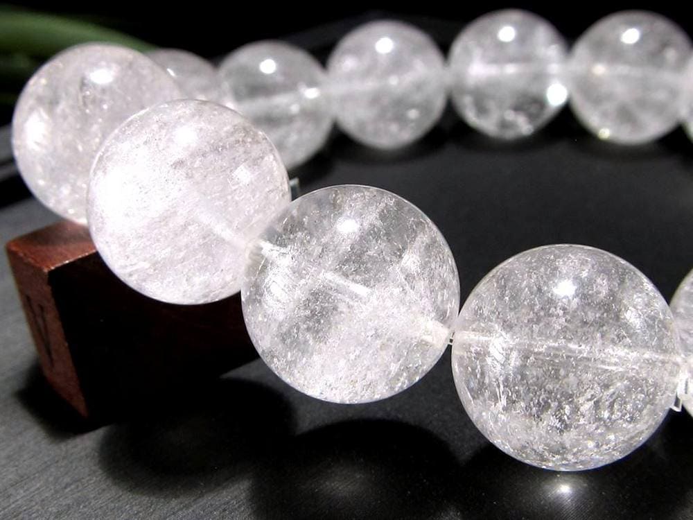 マニハール クォーツ ブレスレット ビーズ石 ヒマラヤ山脈 水晶 バブル水晶