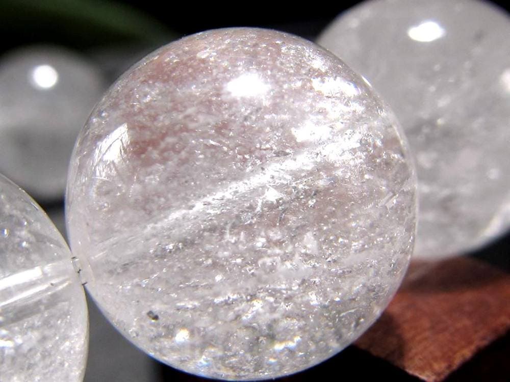 マニハール クォーツ ブレスレット ビーズ石 ヒマラヤ山脈 水晶 バブル水晶
