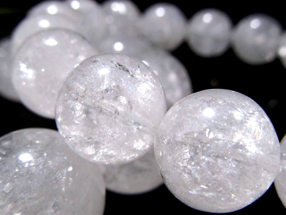天然水晶 クォーツ 天然 サシ スノー ブレスレット