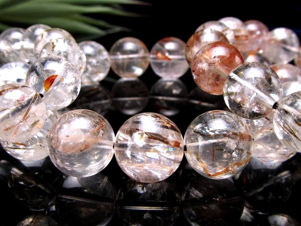 フォリエーテッドマイカインクォーツ ブラウンエピドートインクォーツ マイカ 雲母 ブレスレット