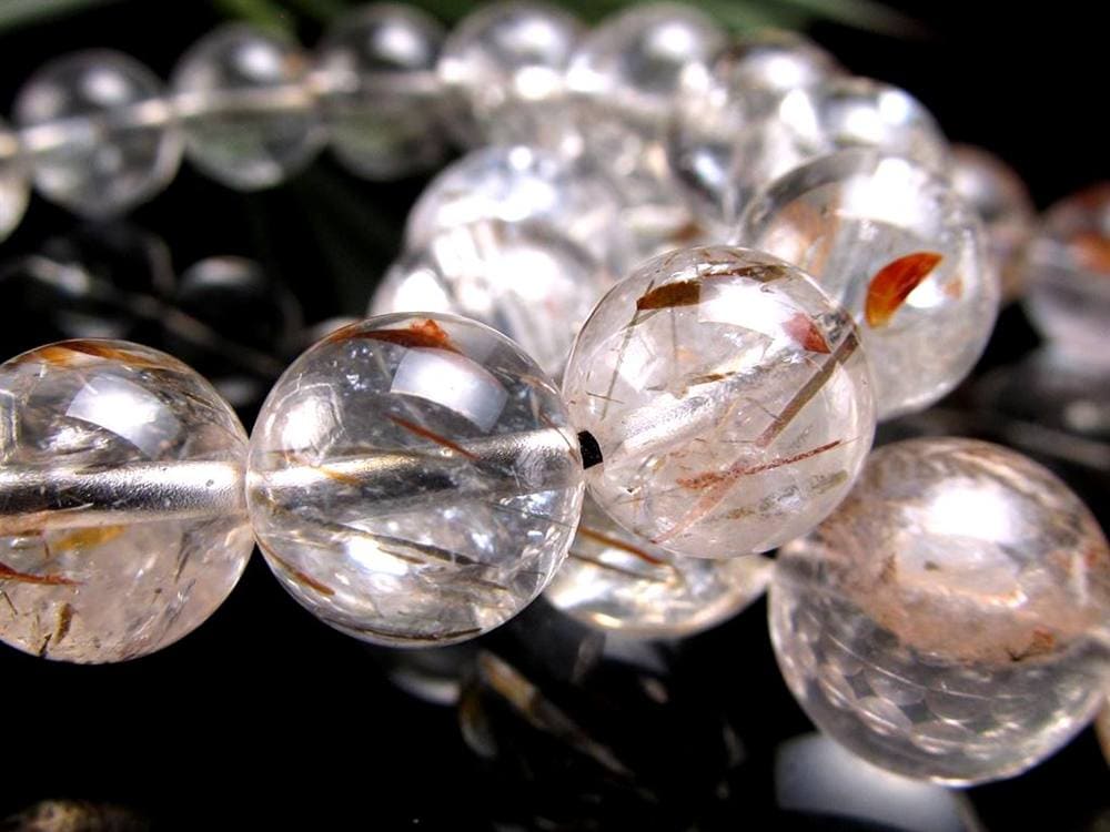 フォリエーテッドマイカインクォーツ ブラウンエピドートインクォーツ マイカ 雲母 ブレスレット