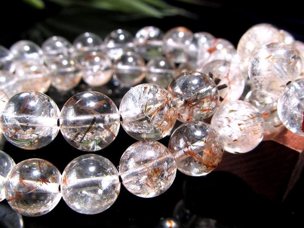 フォリエーテッドマイカインクォーツ ブラウンエピドートインクォーツ マイカ 雲母 ブレスレット