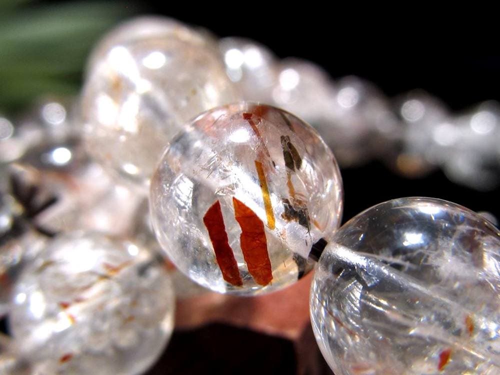 フォリエーテッドマイカインクォーツ ブラウンエピドートインクォーツ マイカ 雲母 ブレスレット