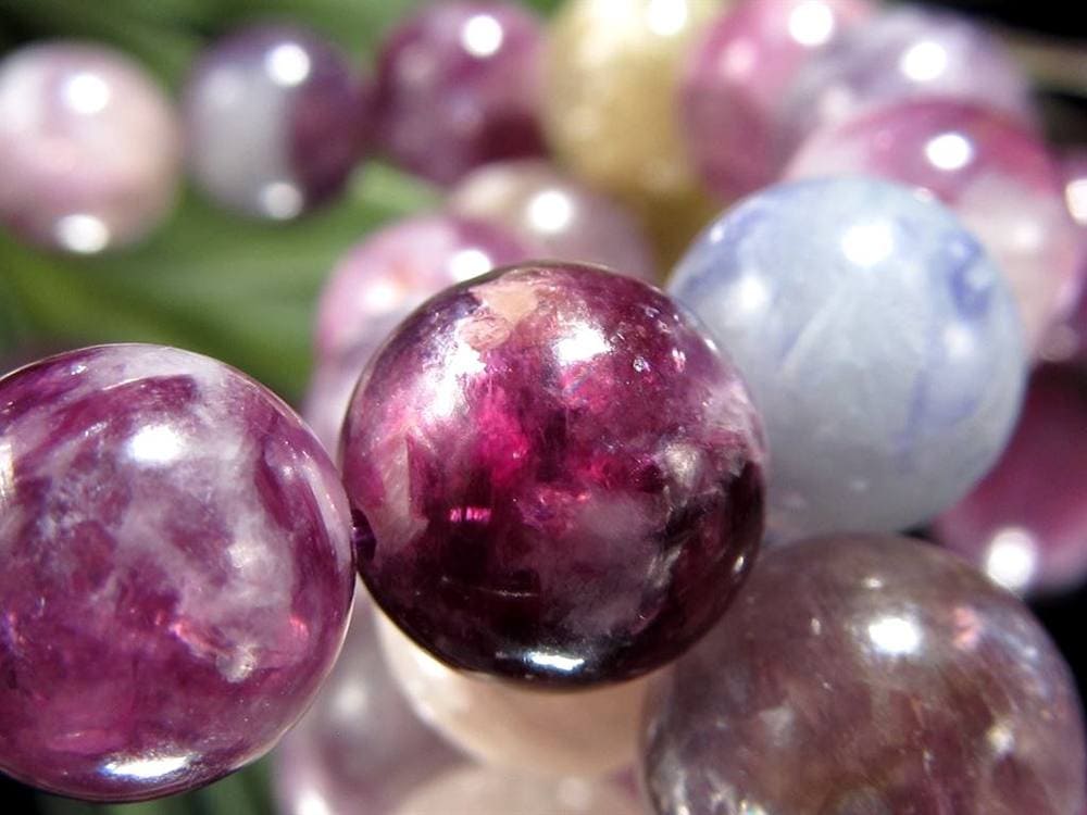 レピドライトシリカ パープルマイカ リシア雲母 ブレスレット レピドライト