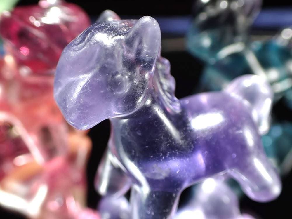 フローライト 蛍石 縁起物 置物 馬