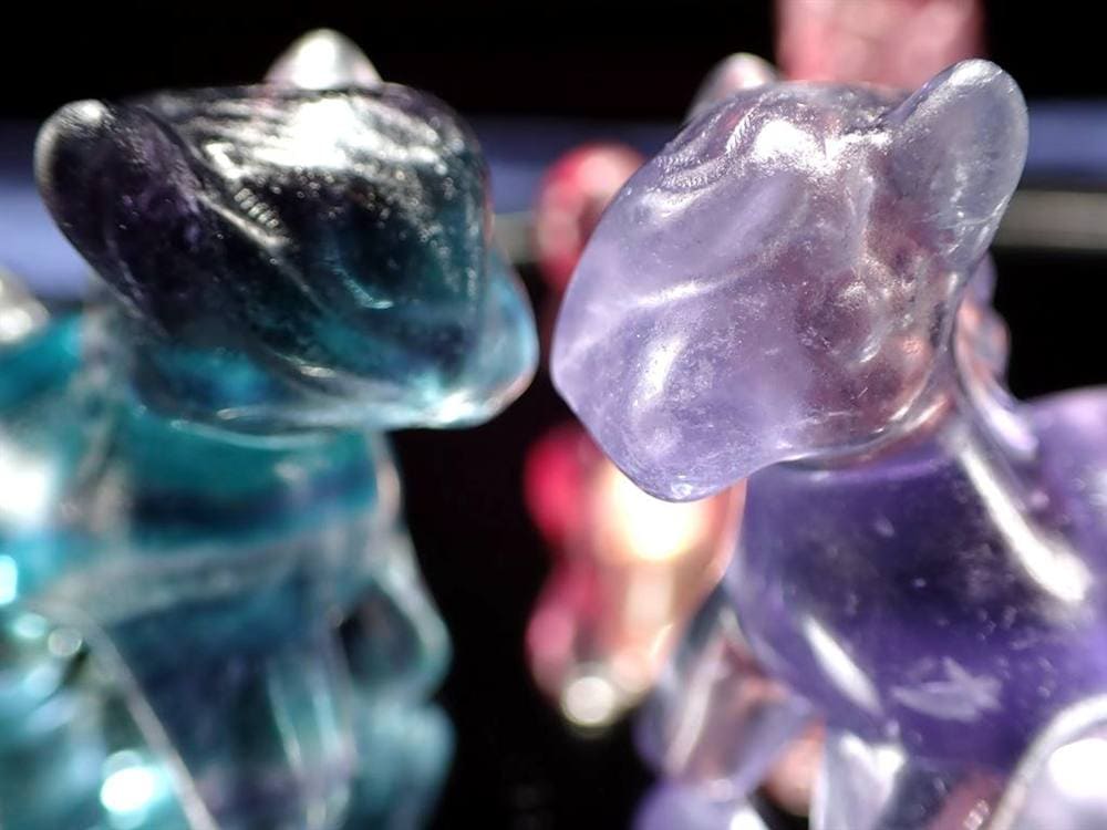 フローライト 蛍石 縁起物 置物 馬