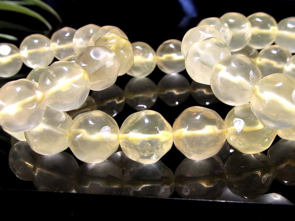 レモンクォーツ 硫黄水晶 ブレスレット アステリズム効果 星彩効果