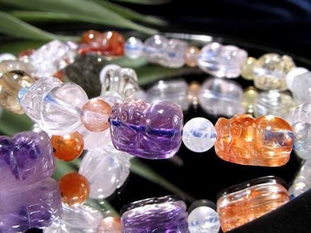 ラベンダーアメジスト 紫水晶 ブレスレット 貔貅 ヒキュウ