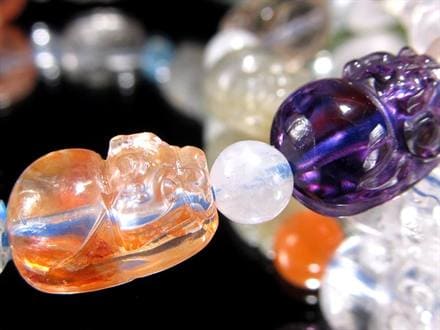 ラベンダーアメジスト 紫水晶 ブレスレット 貔貅 ヒキュウ