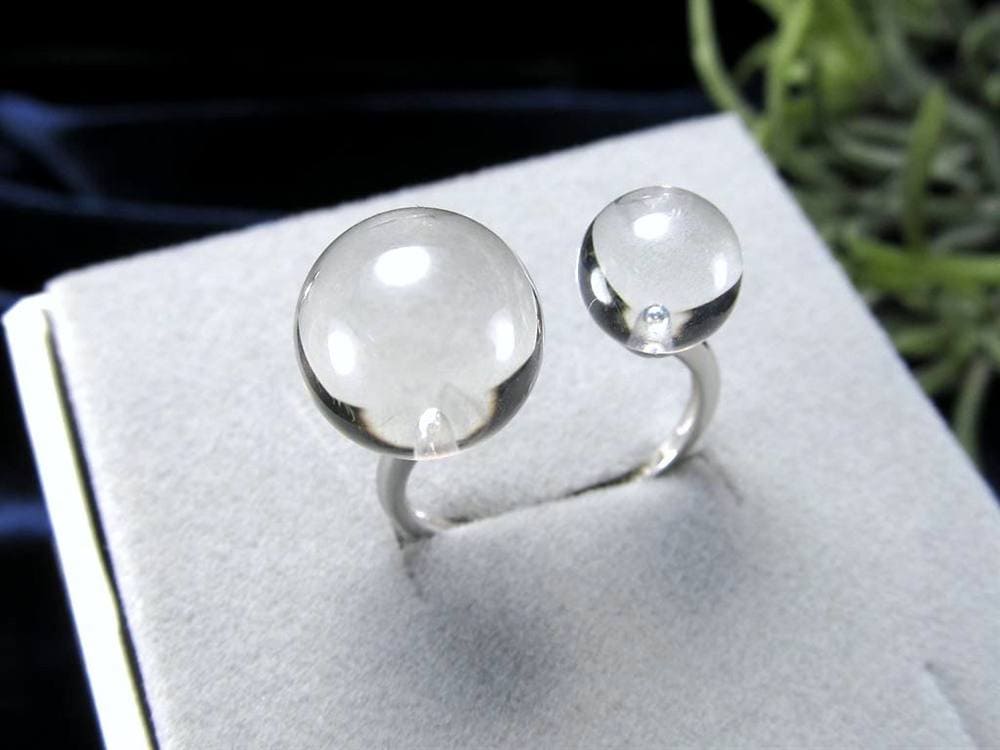 リング アクセサリー 水晶 フリーサイズ 指輪
