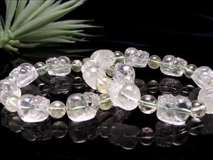 プラシオライト グリーンアメジスト 緑水晶 グリーンクォーツ ブレスレット 貔貅 ヒキュウ