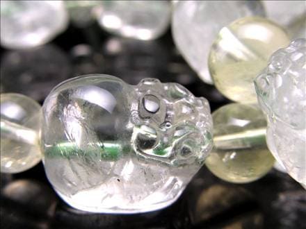 プラシオライト グリーンアメジスト 緑水晶 グリーンクォーツ ブレスレット 貔貅 ヒキュウ