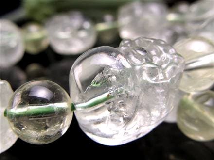 プラシオライト グリーンアメジスト 緑水晶 グリーンクォーツ ブレスレット 貔貅 ヒキュウ