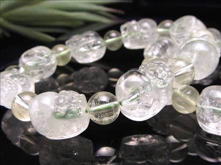 プラシオライト グリーンアメジスト 緑水晶 グリーンクォーツ ブレスレット 貔貅 ヒキュウ