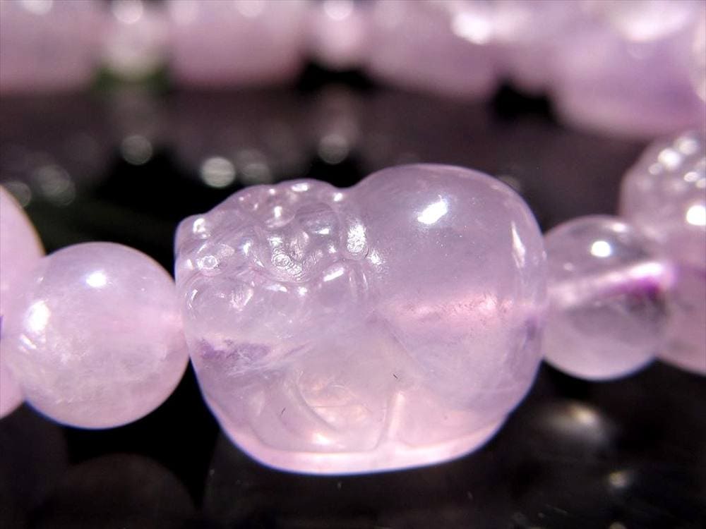 ラベンダーアメジスト 紫水晶 ブレスレット 貔貅 ヒキュウ